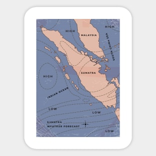 Sumatra weather forecast map Sticker